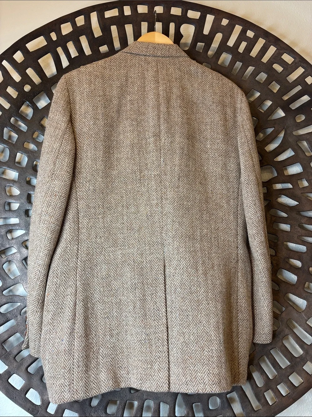 🤎 Harris Tweed Brown Herringbone Wool Blazer Men’s 36 Two Button Sport Coat 🤎